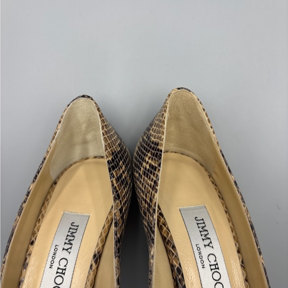 Jimmy Choo Women's Peep Toe Heels - snakeskin size 37.5 - Picture 7 of 12